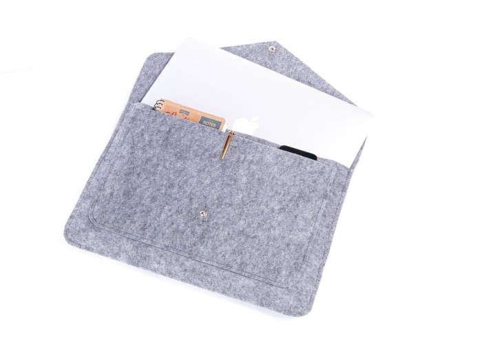 Светло-серый чехол-конверт для  Macbook Air 13,3 и Pro 13,3 (GM07)