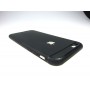 Ультратонкий чехол-накладка для iPhone 6 с вырезом под яблоко (Черный)