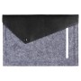 Черный фетровый чехол-конверт для  Macbook Air 13,3 и Pro 13,3 с экокожей (GM13)