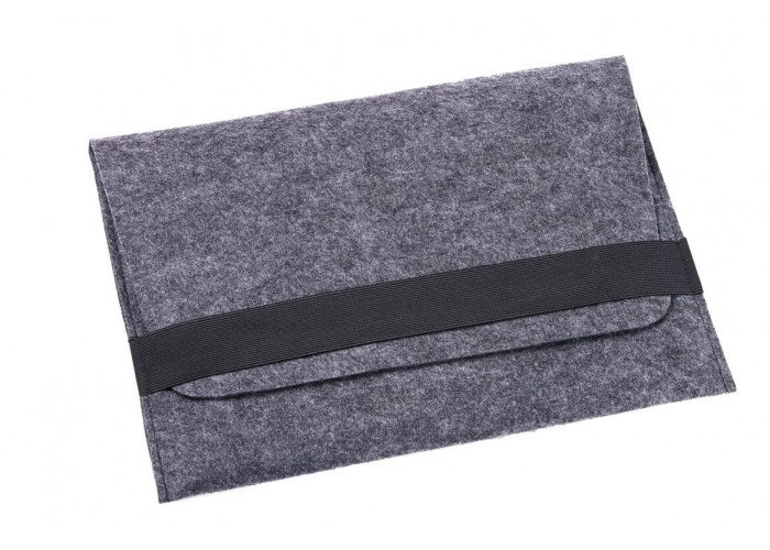 Темный войлочный чехол-конверт для  Macbook Air 13,3 и Pro 13,3 горизонтальный (GM14)