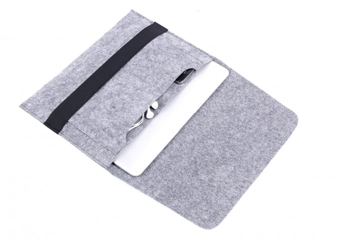 Светлый войлочный чехол-конверт для  Macbook Air 13,3 и Pro 13,3 горизонтальный (GM15)