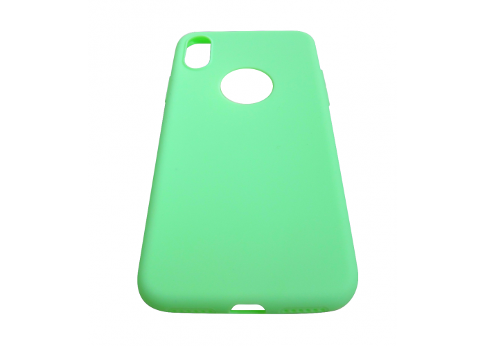 Силиконовый чехол на iPhone X/10 с вырезом под яблоко (Зеленый)