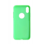 Силиконовый чехол на iPhone X/10 с вырезом под яблоко (Зеленый)