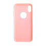 Силиконовый чехол на iPhone X/10 с вырезом под яблоко (Розовый)