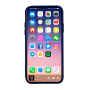 Силиконовый чехол на iPhone X/10 с вырезом под яблоко (Темно-синий)