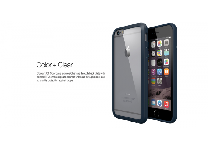 Прозрачный чехол COLORANT С1 Color Case Dark Blue (Темно-синий) PatchWork для iPhone 6/6s