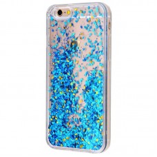 Чехол для iPhone 6/6s блестки вода синий