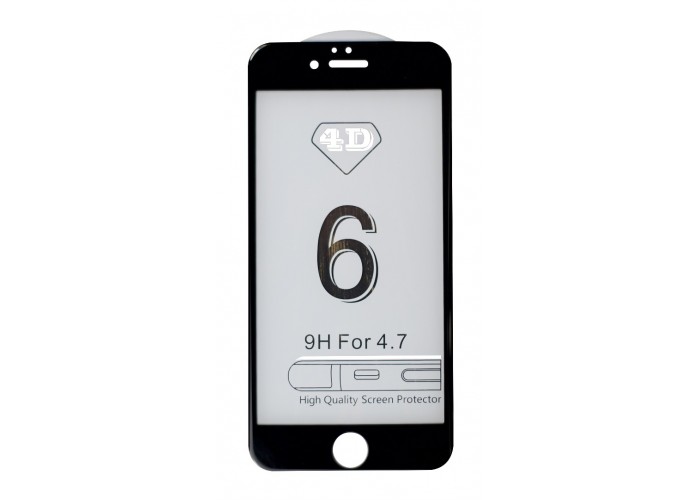 Защитное 3D стекло (черное) для iPhone 6/6s