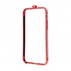 Бампер для iPhone X Cristal Swarovski красный