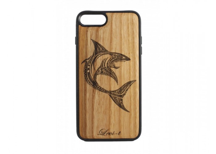 Чехол для iPhone WoodBox из натурального дерева "Maori Shark"