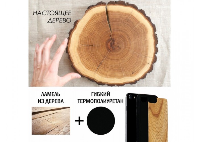 Чехол для iPhone WoodBox из натурального дерева "Оскал"