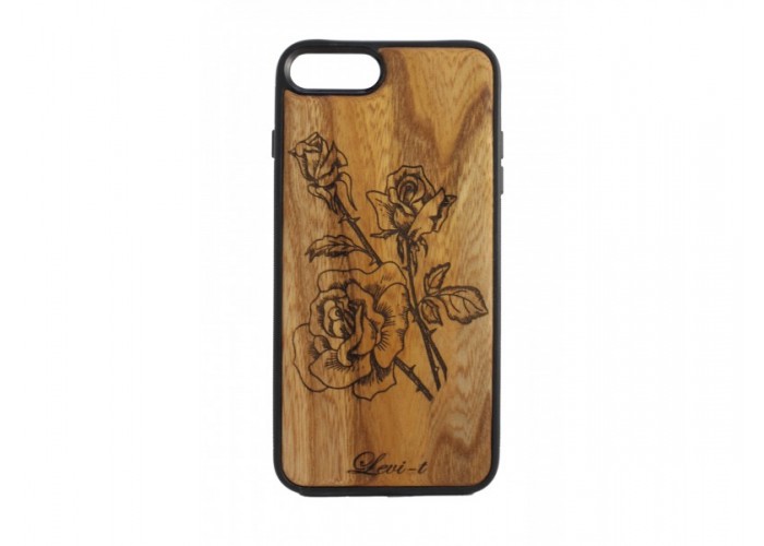 Чехол для iPhone WoodBox из натурального дерева "Чувственные Розы"