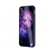 Чехол для iPhone X Glossy Galaxy фиолетовый