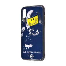 Чехол для iPhone X / Xs White Knight Pictures Glass We Need Peace