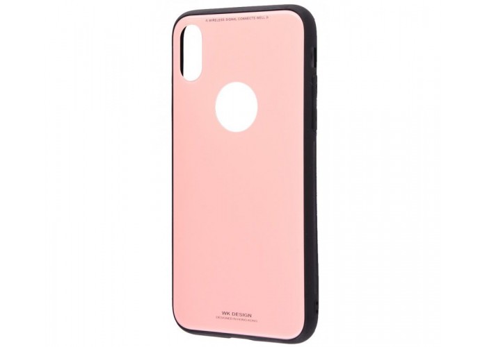 Чехол для iPhone X White Knight Glass розовый