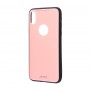 Чехол для iPhone X White Knight Glass розовый
