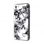 Чехол для iPhone 6 Plus/6s Plus White Knight Pictures Glass черно-белые цветы