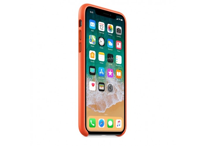 Apple Leather Case Bright Orange для iPhone X