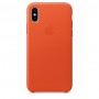 Apple Leather Case Bright Orange для iPhone X
