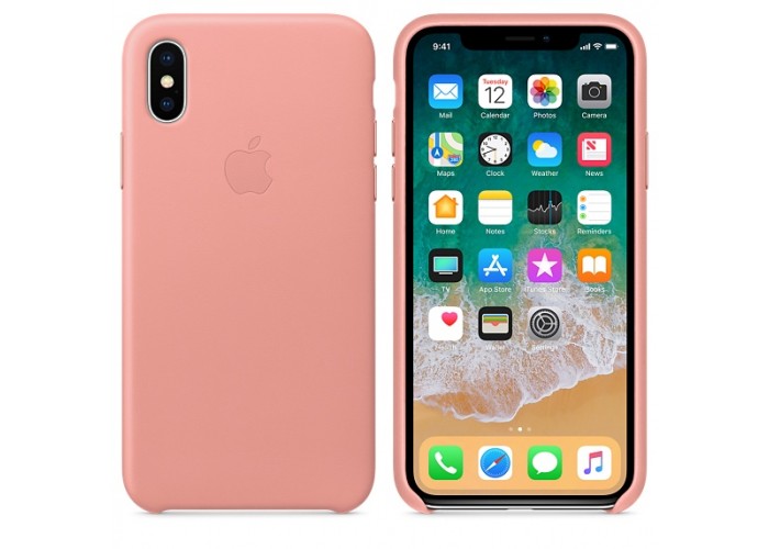 Apple Leather Case Soft Pink для iPhone X