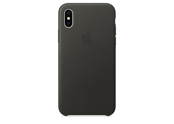Кожаный чехол Apple Leather Case Charcoal Gray для iPhone X / Xs