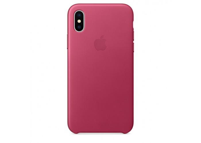Apple Leather Case Pink Fuchsia для iPhone X
