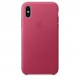 Apple Leather Case Pink Fuchsia для iPhone X