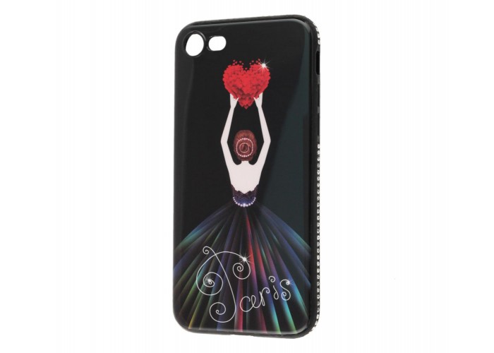 Чехол для iPhone 7/8 Magic Girl черный "сердце"