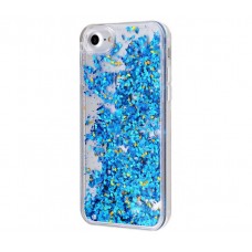 Чехол для iPhone 7/8 блестки вода синий