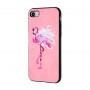 Чехол для iPhone 7/8 Embroider Animals Soft фламинго