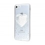 Чехол для iPhone 7/8 Diamond Hearts серебряный