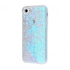 Чехол для iPhone 7/8 блестки вода голубой
