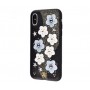 Чехол для iPhone X Luna Aristo цветы черный