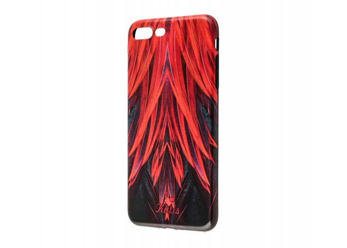 Чехол для iPhone 7 Plus/8 Plus Glossy Feathers красный