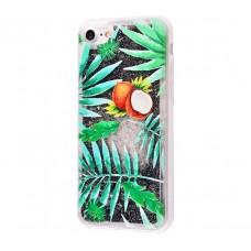 Чехол для iPhone 7/8 блестки вода New зеленый кокос