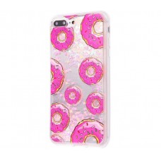 Чехол для iPhone 7 Plus/8 Plus блестки вода New розовый пончики