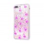 Чехол для iPhone 7 Plus/8 Plus блестки вода New светло-розовый фламинго