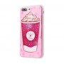 Чехол для iPhone 7 Plus/8 Plus блестки вода New розовый Ice Cream Coffee