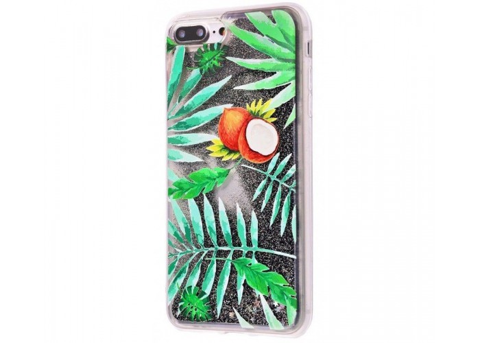 Чехол для iPhone 7 Plus/8 Plus блестки вода New зеленый кокос