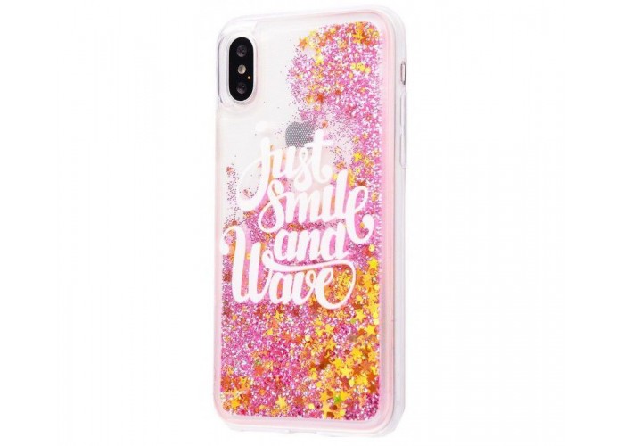 Чехол для iPhone X / Xs  блестки вода Just Smile