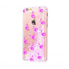 Чехол для iPhone 6 Plus/6s Plus блестки вода New светло-розовый фламинго