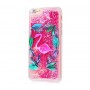 Чехол для iPhone 6 Plus/6s Plus блестки вода New ярко-розовый фламинго