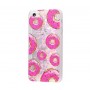 Чехол для iPhone 5/5s/SE блестки вода New светло-розовый пончики