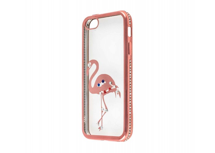 Чехол для iPhone 5/5s/SE Kingxbar Diamond Фламинго розовый