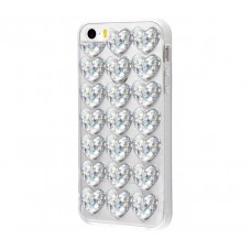 Чехол для iPhone 5/5s/SE Confetti Heart серебристый