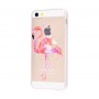 Чехол для iPhone 5/5s/SE фламинго маслом