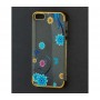 Чехол для iPhone 5/5s/SE с золотистыми бортами Flowers