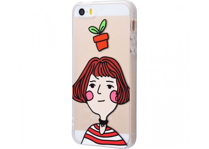 Чехол для iPhone 5/5s/SE Girl And Flowerpot
