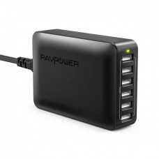 Зарядное устройство RAVPower 60W 12A 6-Port USB Desktop Charging Station with iSmart Technology, Black RP-PC028BK