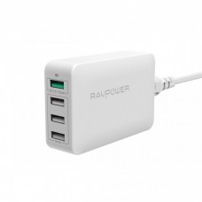 Зарядное устройство RAVPower USB Qualcomm Quick Charge 3.0 40W 4-Port Desktop Charging Station, White RP-PC024WH